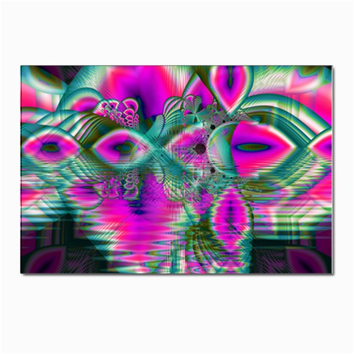 Crystal Flower Garden, Abstract Teal Violet Postcards 5  x 7  (10 Pack)