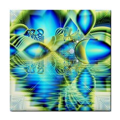 Crystal Lime Turquoise Heart Of Love, Abstract Ceramic Tile by DianeClancy