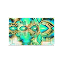 Golden Teal Peacock, Abstract Copper Crystal Sticker 100 Pack (rectangle) by DianeClancy