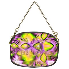 Golden Violet Crystal Heart Of Fire, Abstract Chain Purse (two Sided)  by DianeClancy