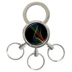 Abstract Rainbow Lily, Colorful Mystical Flower  3-ring Key Chain by DianeClancy