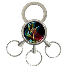 Peacock Symphony, Abstract Rainbow Music 3-ring Key Chain by DianeClancy