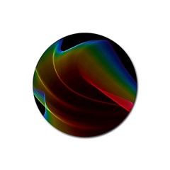 Liquid Rainbow, Abstract Wave Of Cosmic Energy  Drink Coaster (round) by DianeClancy