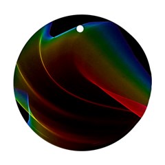 Liquid Rainbow, Abstract Wave Of Cosmic Energy  Round Ornament (two Sides) by DianeClancy