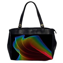 Liquid Rainbow, Abstract Wave Of Cosmic Energy  Oversize Office Handbag (two Sides) by DianeClancy