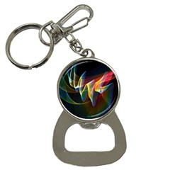 Northern Lights, Abstract Rainbow Aurora Bottle Opener Key Chain by DianeClancy