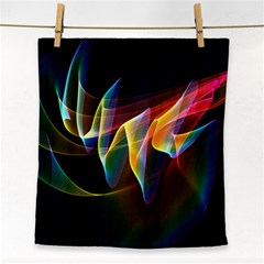 Northern Lights, Abstract Rainbow Aurora Face Towel by DianeClancy