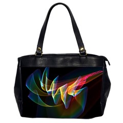 Northern Lights, Abstract Rainbow Aurora Oversize Office Handbag (two Sides) by DianeClancy