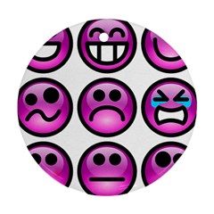 Chronic Pain Emoticons Round Ornament by FunWithFibro