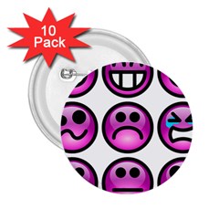 Chronic Pain Emoticons 2 25  Button (10 Pack) by FunWithFibro