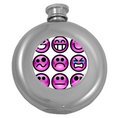 Chronic Pain Emoticons Hip Flask (round) by FunWithFibro