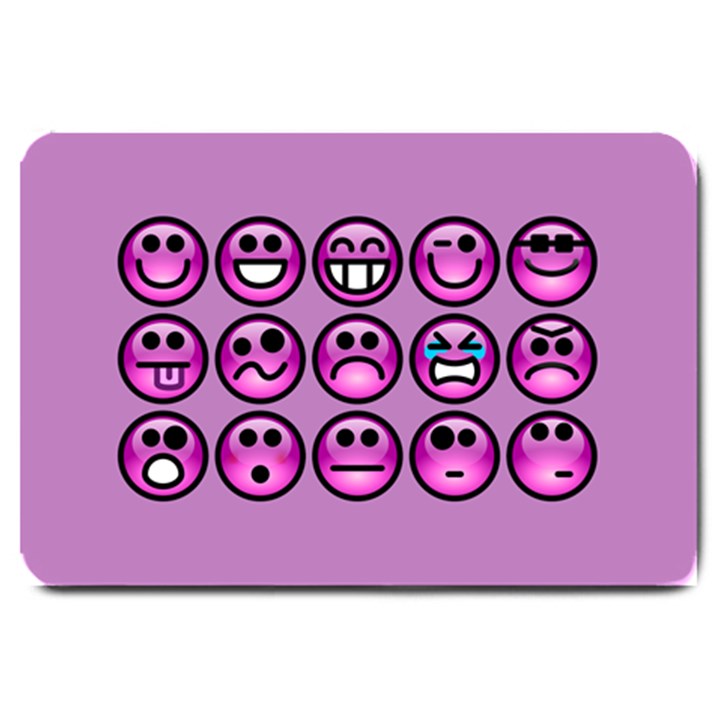 Chronic Pain Emoticons Large Door Mat