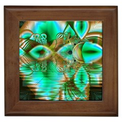 Spring Leaves, Abstract Crystal Flower Garden Framed Ceramic Tile by DianeClancy