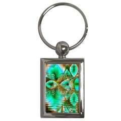 Spring Leaves, Abstract Crystal Flower Garden Key Chain (rectangle) by DianeClancy