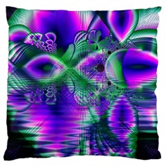 Evening Crystal Primrose, Abstract Night Flowers Large Cushion Case (single Sided)  by DianeClancy