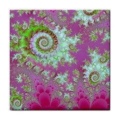 Raspberry Lime Surprise, Abstract Sea Garden  Ceramic Tile by DianeClancy