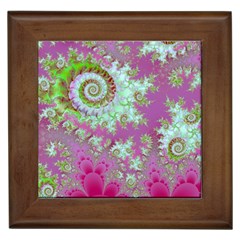 Raspberry Lime Surprise, Abstract Sea Garden  Framed Ceramic Tile by DianeClancy