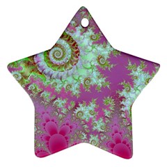 Raspberry Lime Surprise, Abstract Sea Garden  Star Ornament by DianeClancy