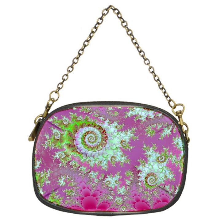 Raspberry Lime Surprise, Abstract Sea Garden  Chain Purse (One Side)