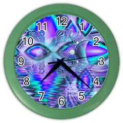 Peacock Crystal Palace Of Dreams, Abstract Wall Clock (color) by DianeClancy