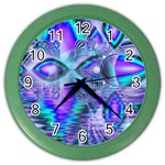 Peacock Crystal Palace Of Dreams, Abstract Wall Clock (Color) Front