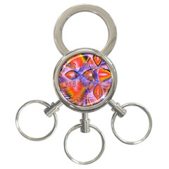 Crystal Star Dance, Abstract Purple Orange 3-ring Key Chain by DianeClancy