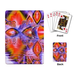 Crystal Star Dance, Abstract Purple Orange Playing Cards Single Design by DianeClancy