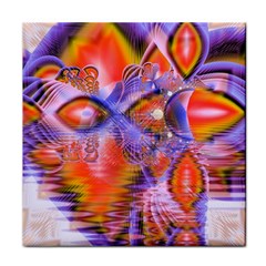 Crystal Star Dance, Abstract Purple Orange Face Towel by DianeClancy