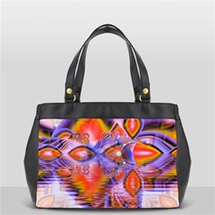 Crystal Star Dance, Abstract Purple Orange Oversize Office Handbag (two Sides) by DianeClancy