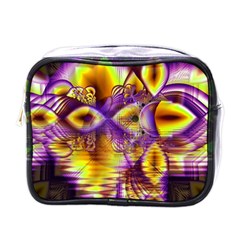 Golden Violet Crystal Palace, Abstract Cosmic Explosion Mini Travel Toiletry Bag (one Side) by DianeClancy