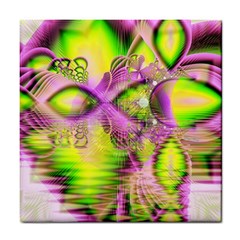 Raspberry Lime Mystical Magical Lake, Abstract  Ceramic Tile by DianeClancy