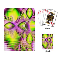 Raspberry Lime Mystical Magical Lake, Abstract  Playing Cards Single Design by DianeClancy