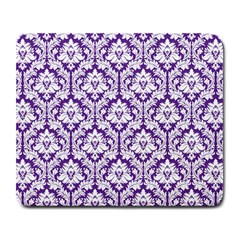 White On Purple Damask Large Mouse Pad (rectangle) by Zandiepants