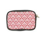 Poppy Red Damask Pattern Coin Purse Back