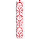 White On Red Damask Large Bookmark Front