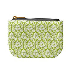 Spring Green Damask Pattern Mini Coin Purse by Zandiepants