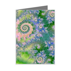 Rose Apple Green Dreams, Abstract Water Garden Mini Greeting Card by DianeClancy