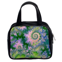 Rose Apple Green Dreams, Abstract Water Garden Classic Handbag (two Sides) by DianeClancy