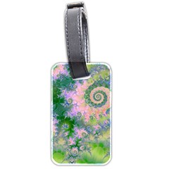 Rose Apple Green Dreams, Abstract Water Garden Luggage Tag (two Sides) by DianeClancy