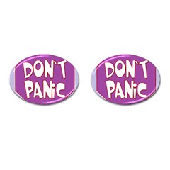 Purple Don t Panic Sign Cufflinks (oval) by FunWithFibro