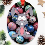 Easter Egg Bunny Treasure Oval Ornament Front