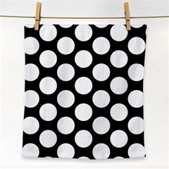 Black And White Polkadot Face Towel by Zandiepants