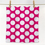 Pink Polkadot Face Towel Front