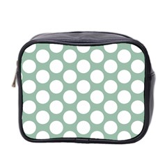 Jade Green Polkadot Mini Travel Toiletry Bag (two Sides) by Zandiepants