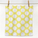 Yellow Polkadot Face Towel Front