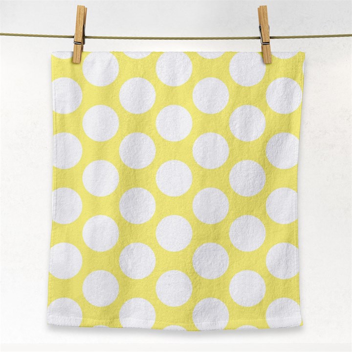 Yellow Polkadot Face Towel