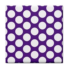 Purple Polkadot Ceramic Tile by Zandiepants