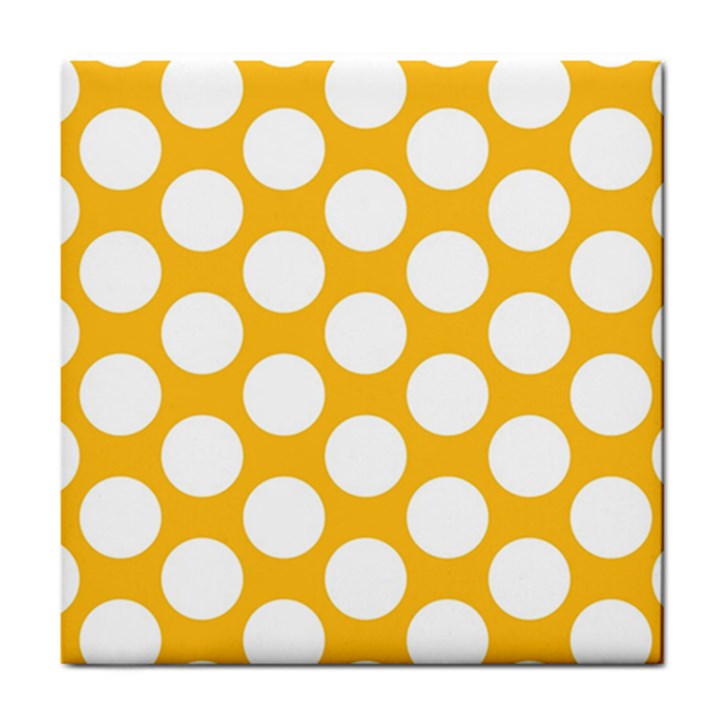 Sunny Yellow Polkadot Ceramic Tile