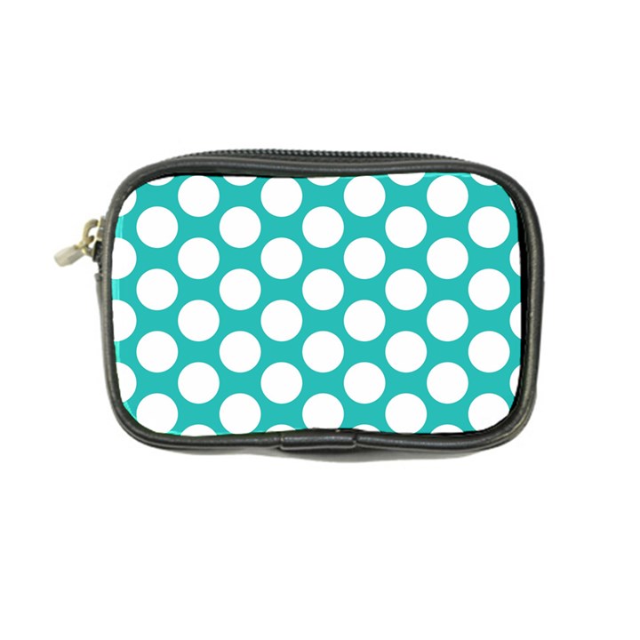 Turquoise Polkadot Pattern Coin Purse