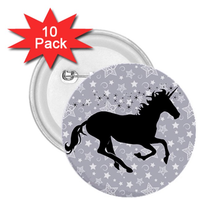 Unicorn on Starry Background 2.25  Button (10 pack)